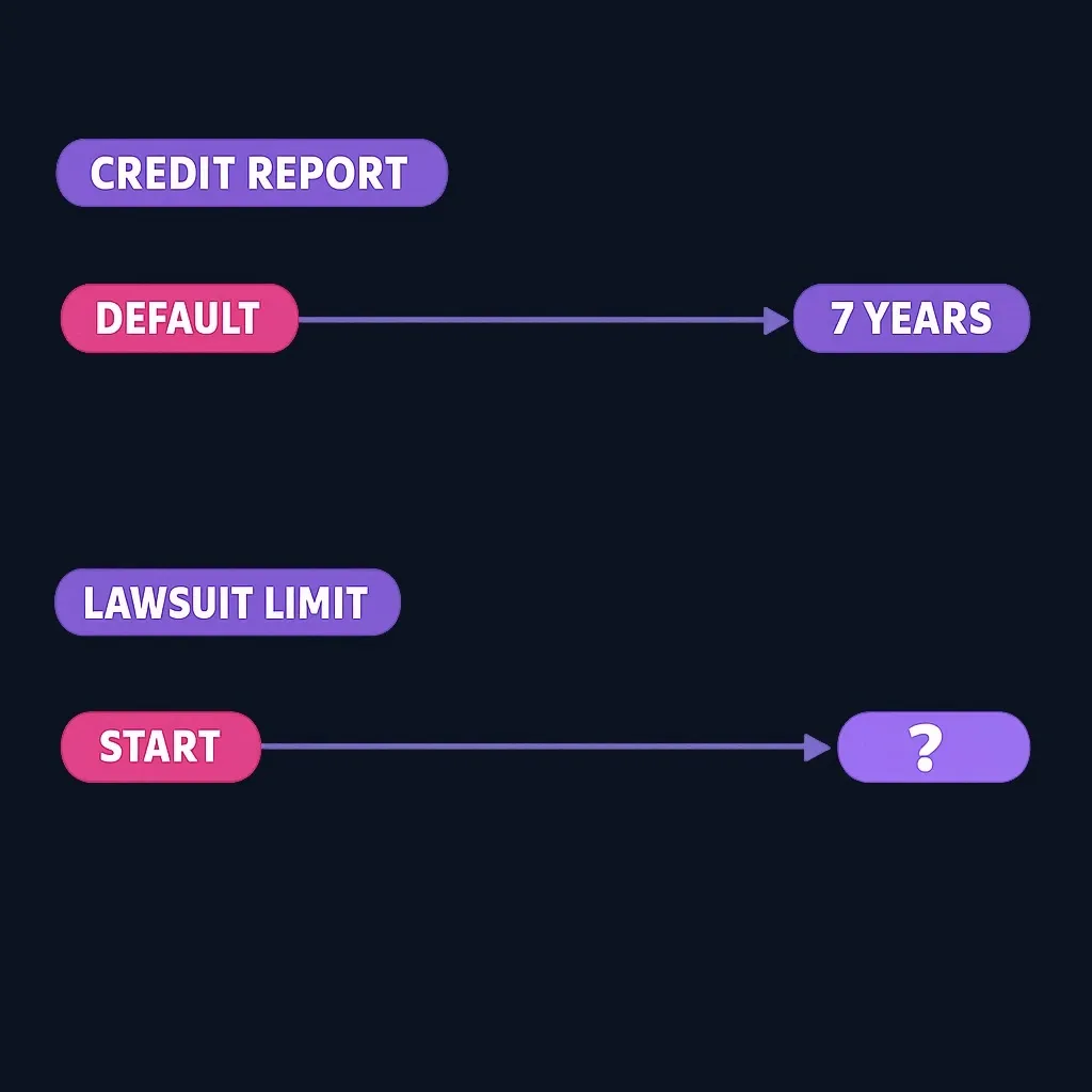 Comparison of credit reporting period versus statute of limitations timeline