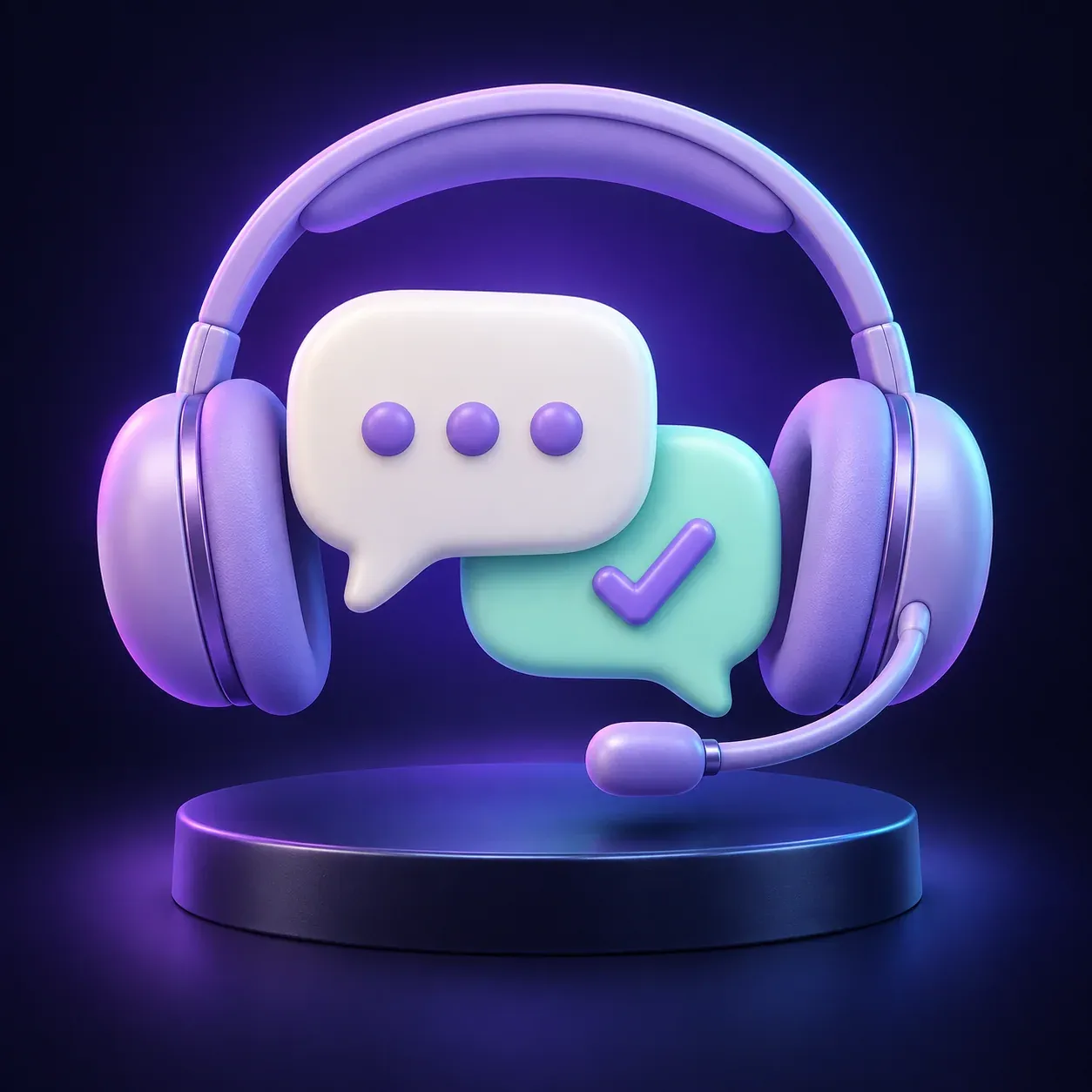 3D headset with conversation bubbles